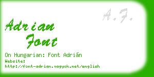 adrian font business card