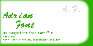 adrian font business card